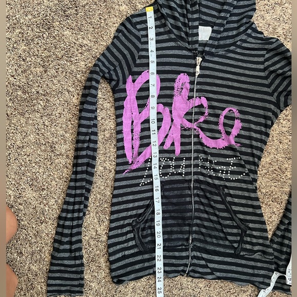 BKE Lounge Y2K Vintage Zip Up Lightweight Sheer Hoodie Jacket - Picture 7 of 11